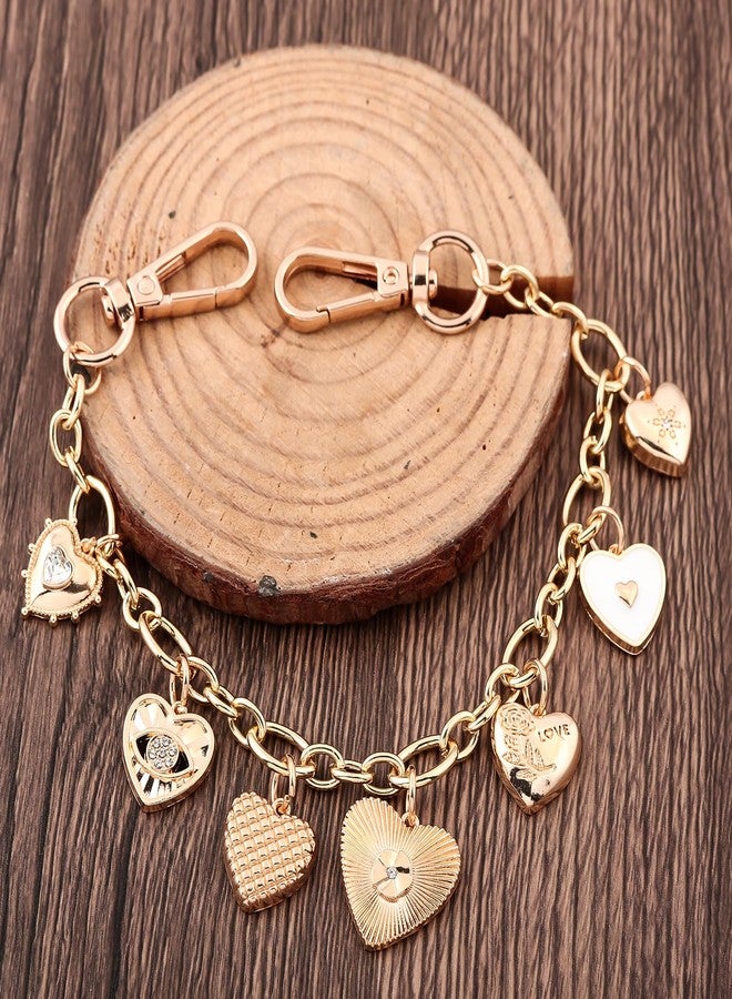 SORGERLY Heart Bag Charm Purse Chain - Gold Keychain for Handbag Accessories - Cute Extender Chain Gift for Women - Image 2